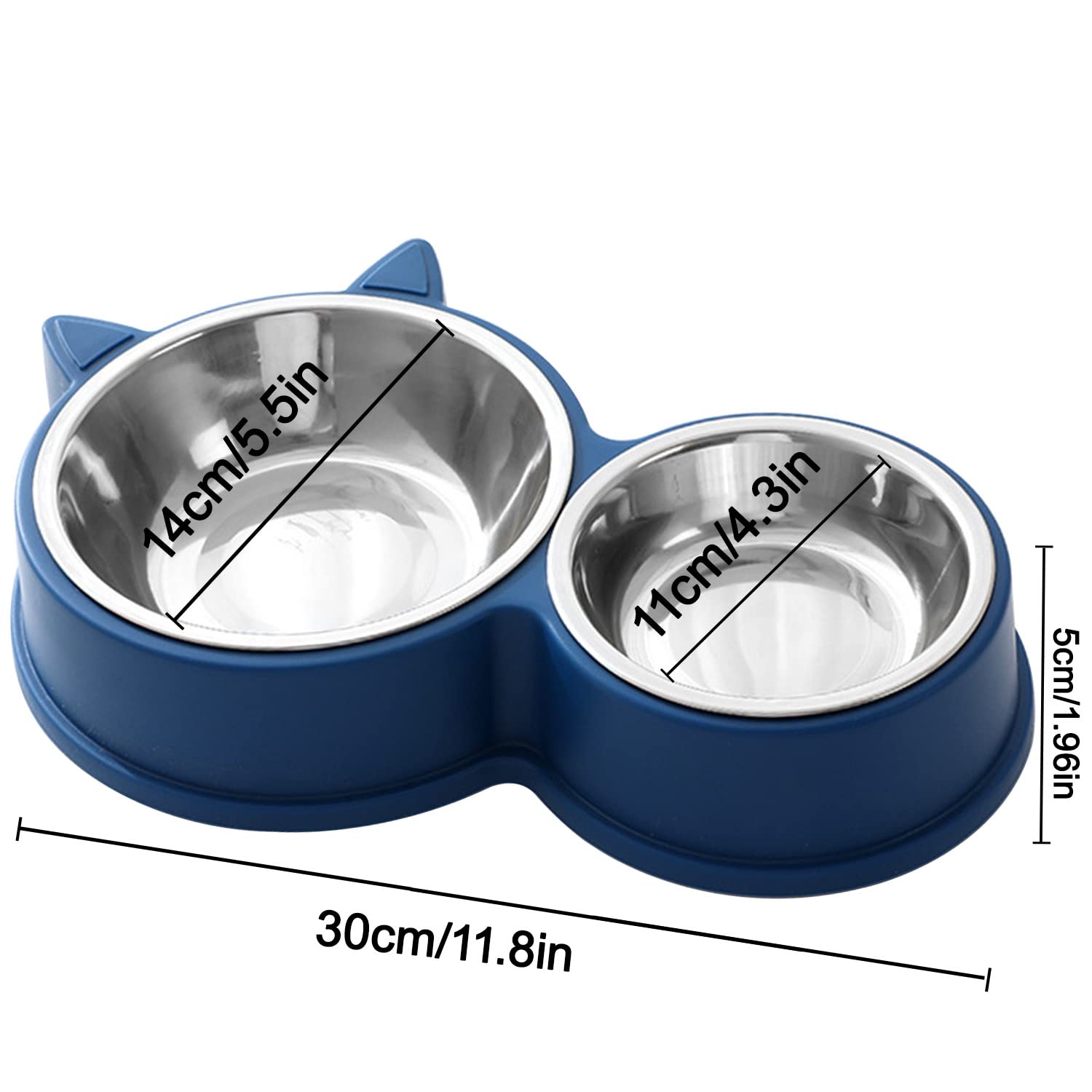 Double gamelles en acier inoxydable pour chien et chat