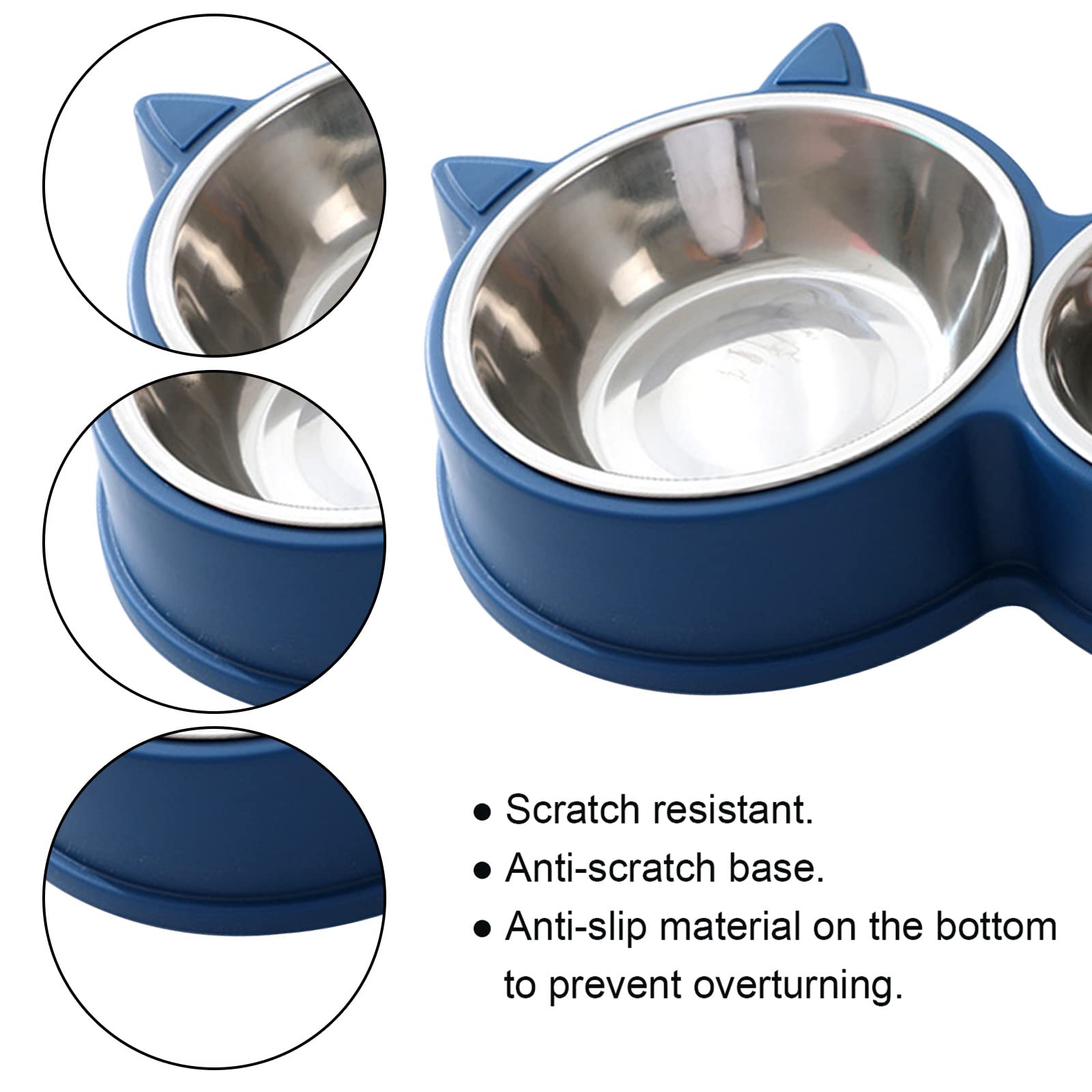 Double gamelles en acier inoxydable pour chien et chat