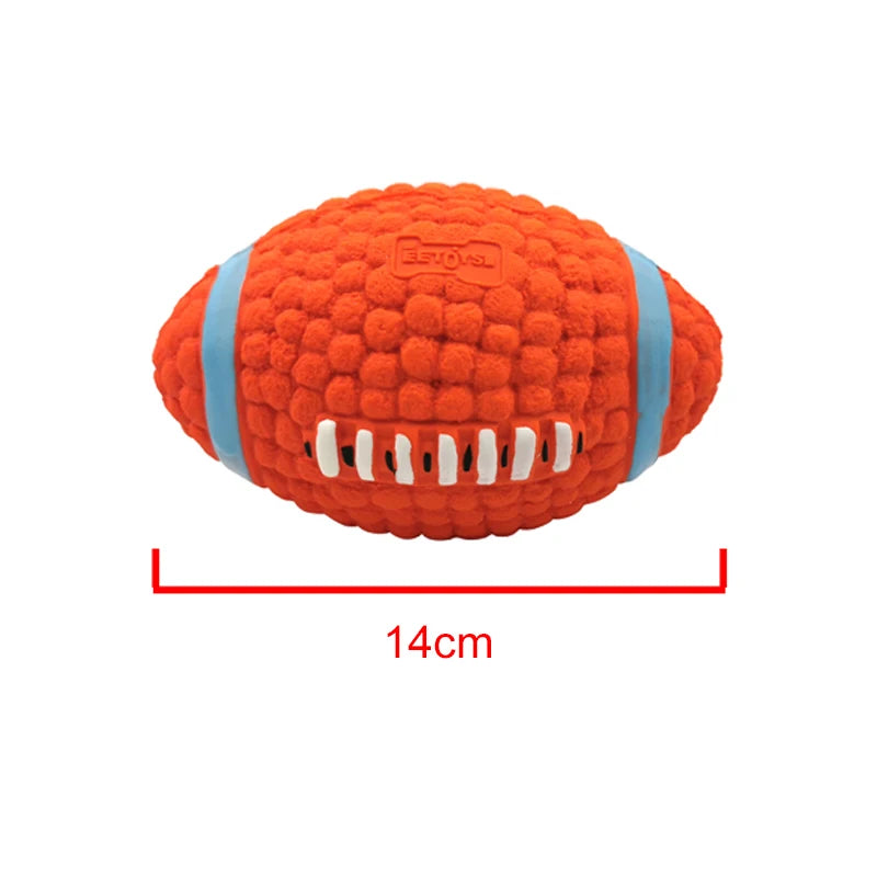 Ballon sonore de rugby, football et volley-ball en latex pour petits et moyens chiens