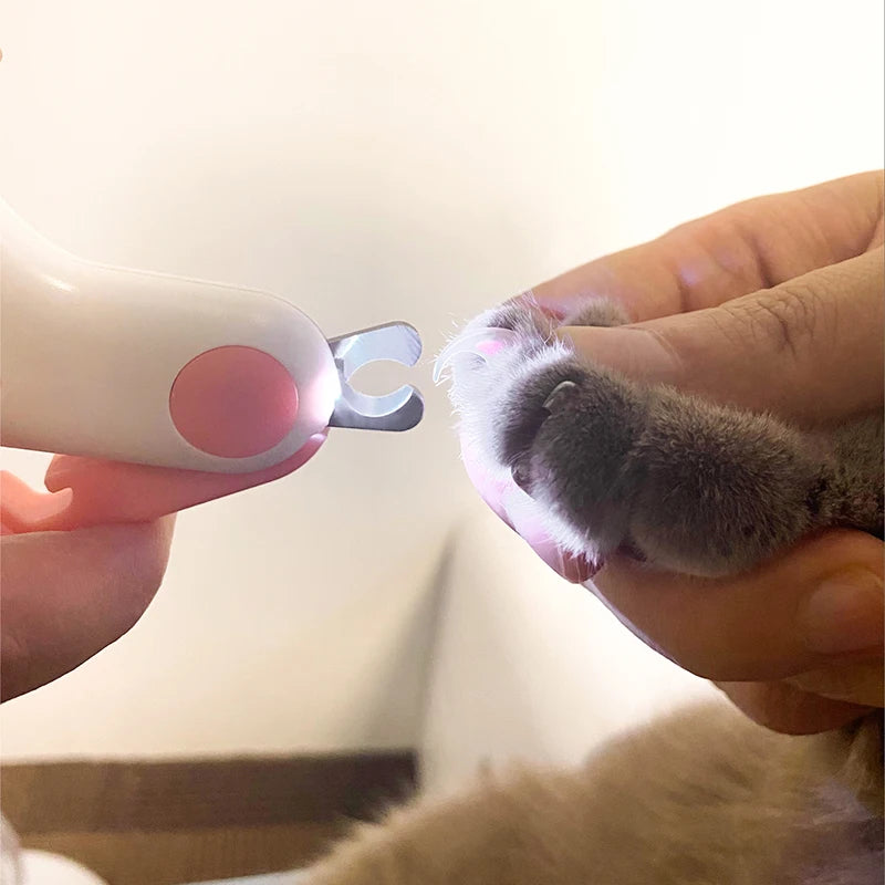 Coupe griffes avec verrouillage de sécurité et lumière LED pour petits chiens et chats
