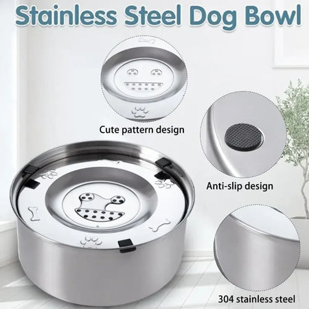 Gamelle flottante en acier inoxydable Anti-Déversement pour chien et chat