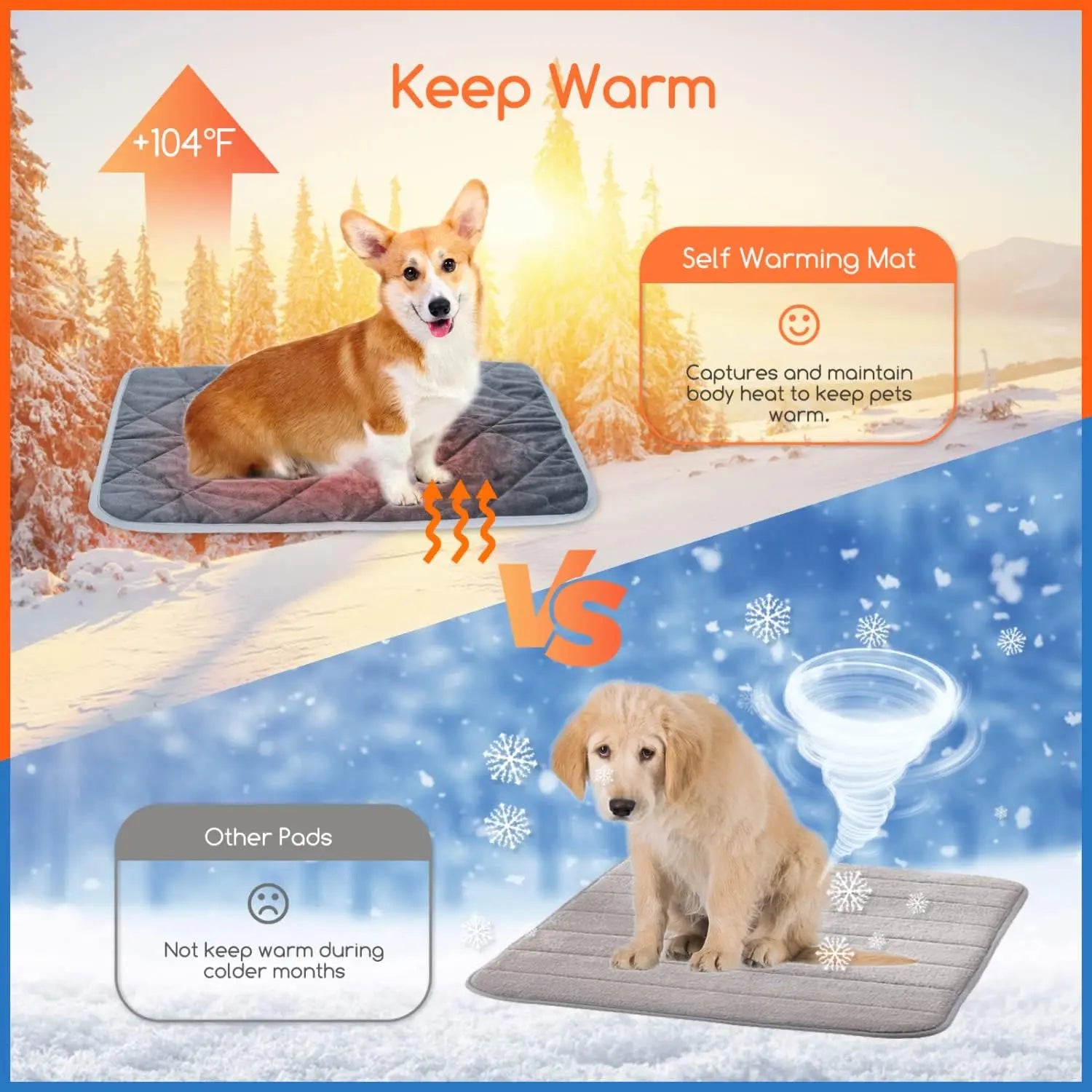 Tapis thermique isolant pour chien et chat