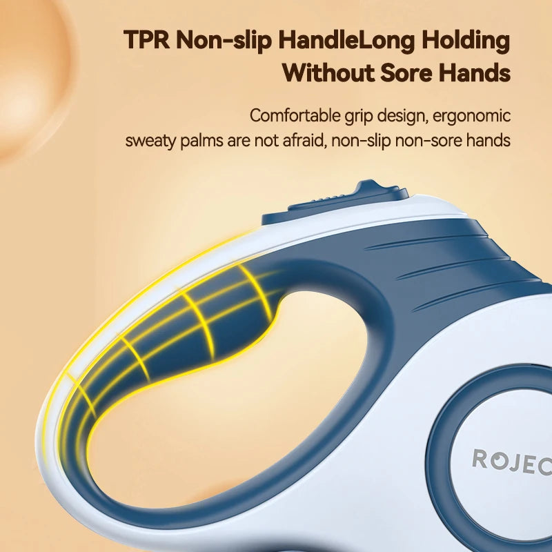 ROJECO - Laisse rétractable avec boîte intégrée pour sacs à excréments