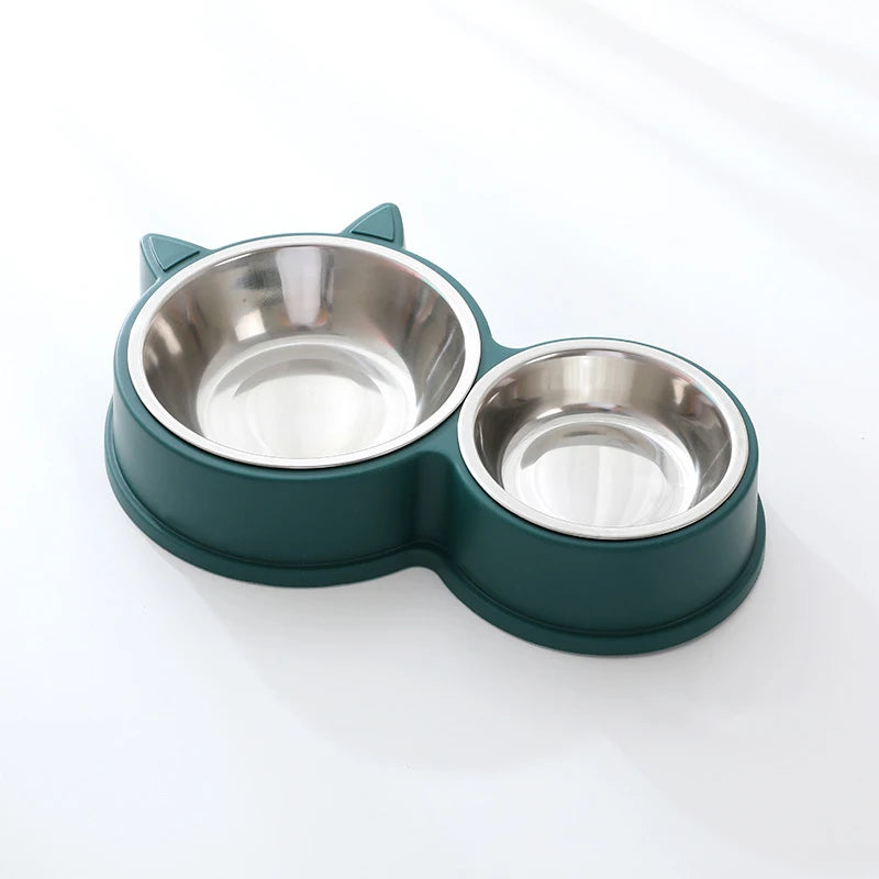 Double gamelles en acier inoxydable pour chien et chat