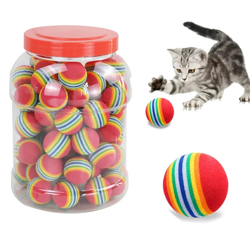 Balles Arc-en-ciel pour chat