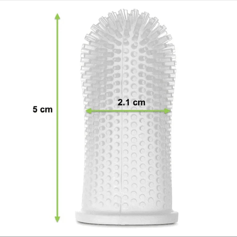 Brosse à dents doigtier douce à 360 degrés en silicone pour chien et chat