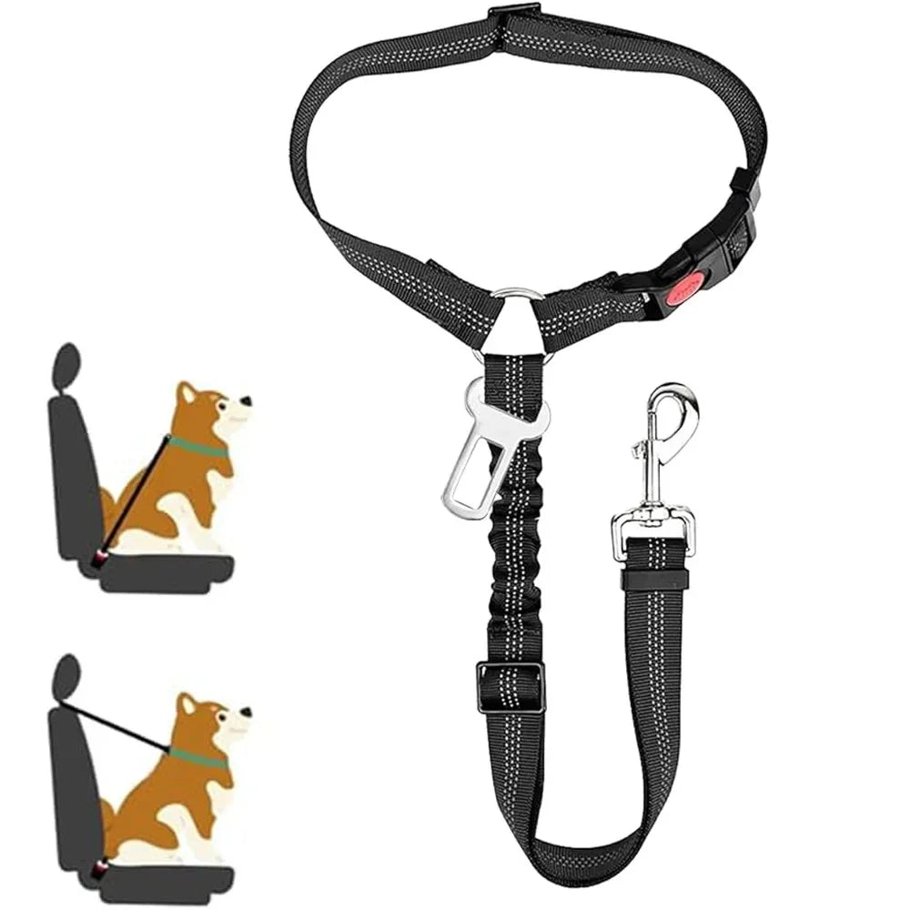 Ceinture de sécurité 2 en 1 ajustable pour chien