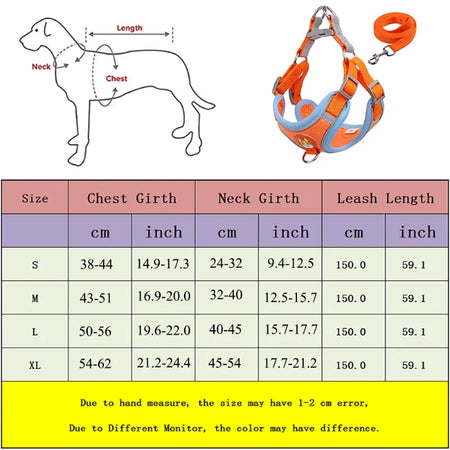 Harnais Anti-Traction réfléchissant réglable et confortable avec laisse pour chiens de petite et moyenne taille