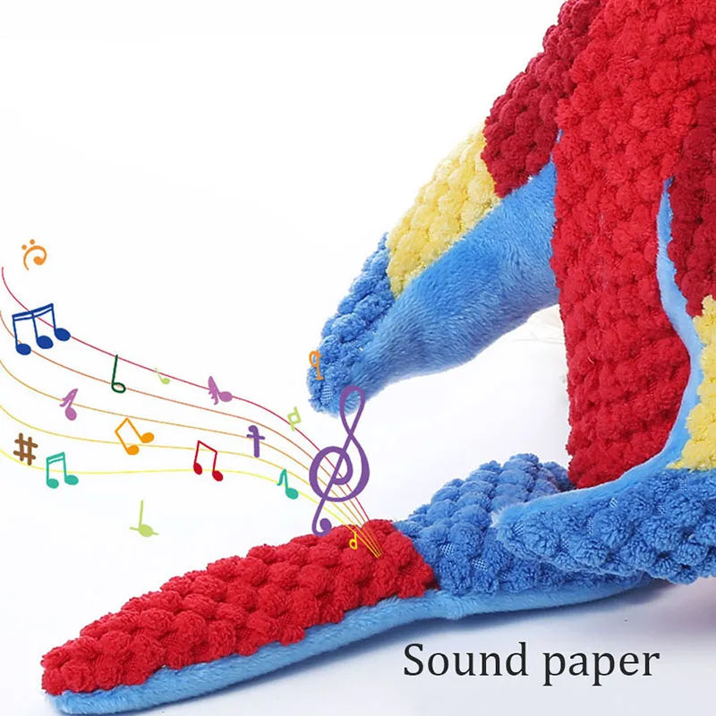Peluche perroquet sonore pour petits chiens