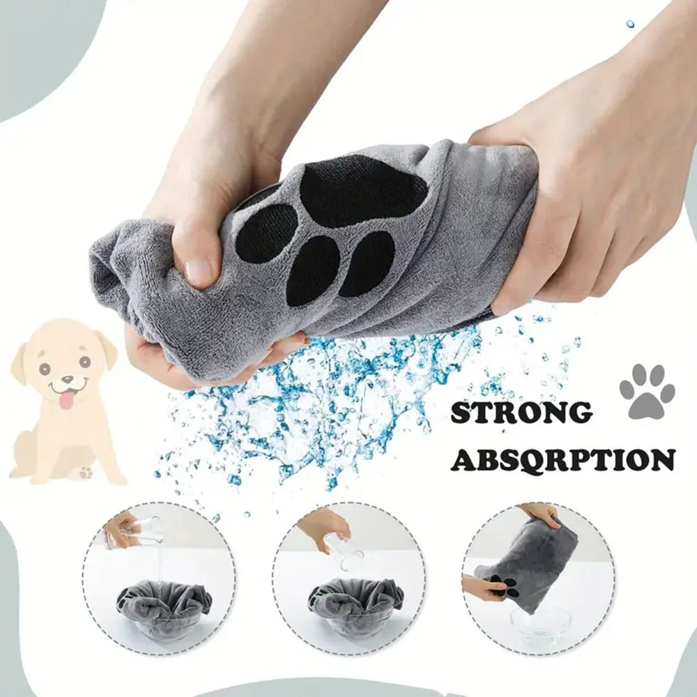 Serviette de bain douce et absorbante en microfibre pour chien et chat