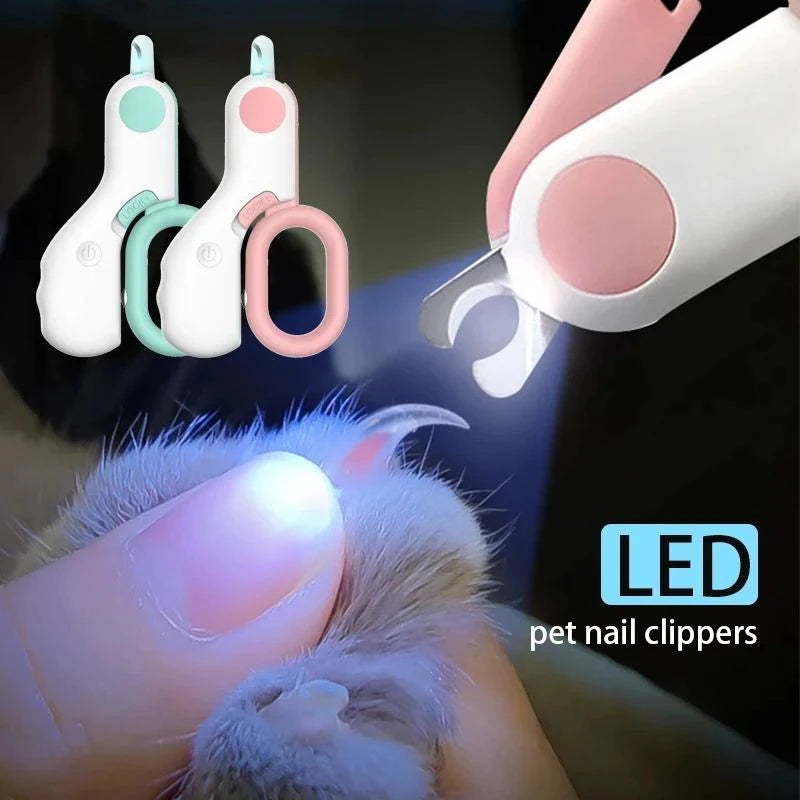 Coupe griffes avec verrouillage de sécurité et lumière LED pour petits chiens et chats