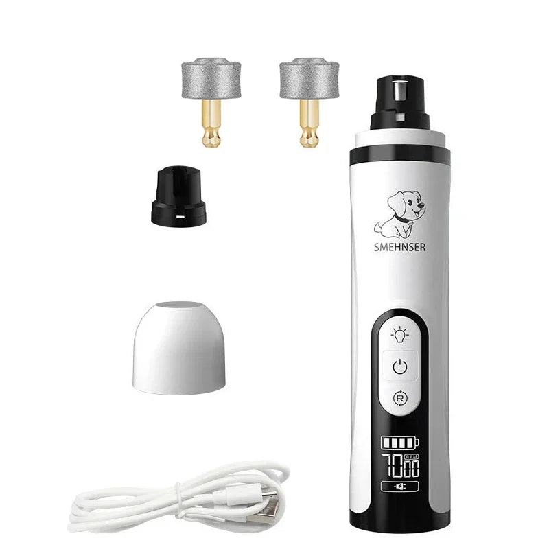 Ponceuse à griffes avec lumière LED rechargeable - 3 Vitesses pour chien et chat