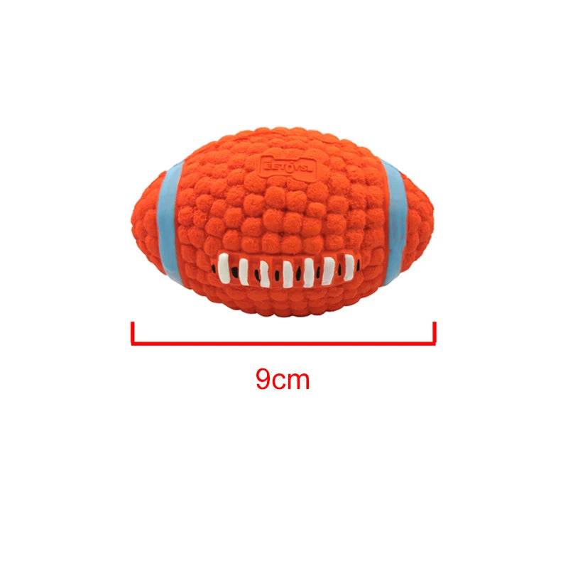 Ballon sonore de rugby, football et volley-ball en latex pour petits et moyens chiens