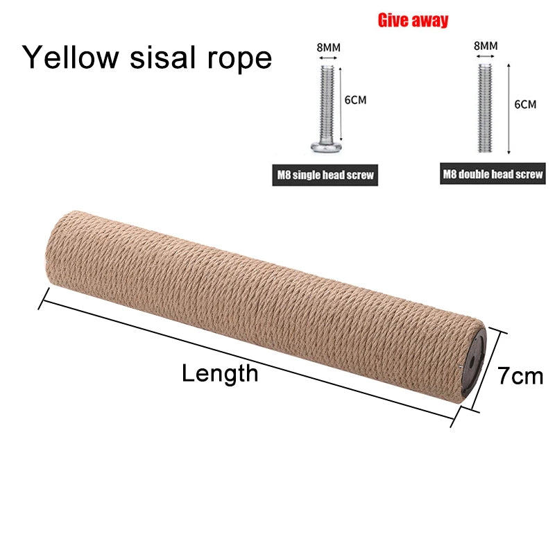 Poteau de remplacement en sisal naturel pour arbre à chat - diamètre 7 cm