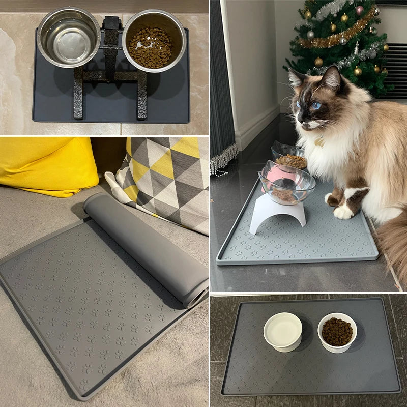 Tapis d'alimentation imperméable pour chien et chat
