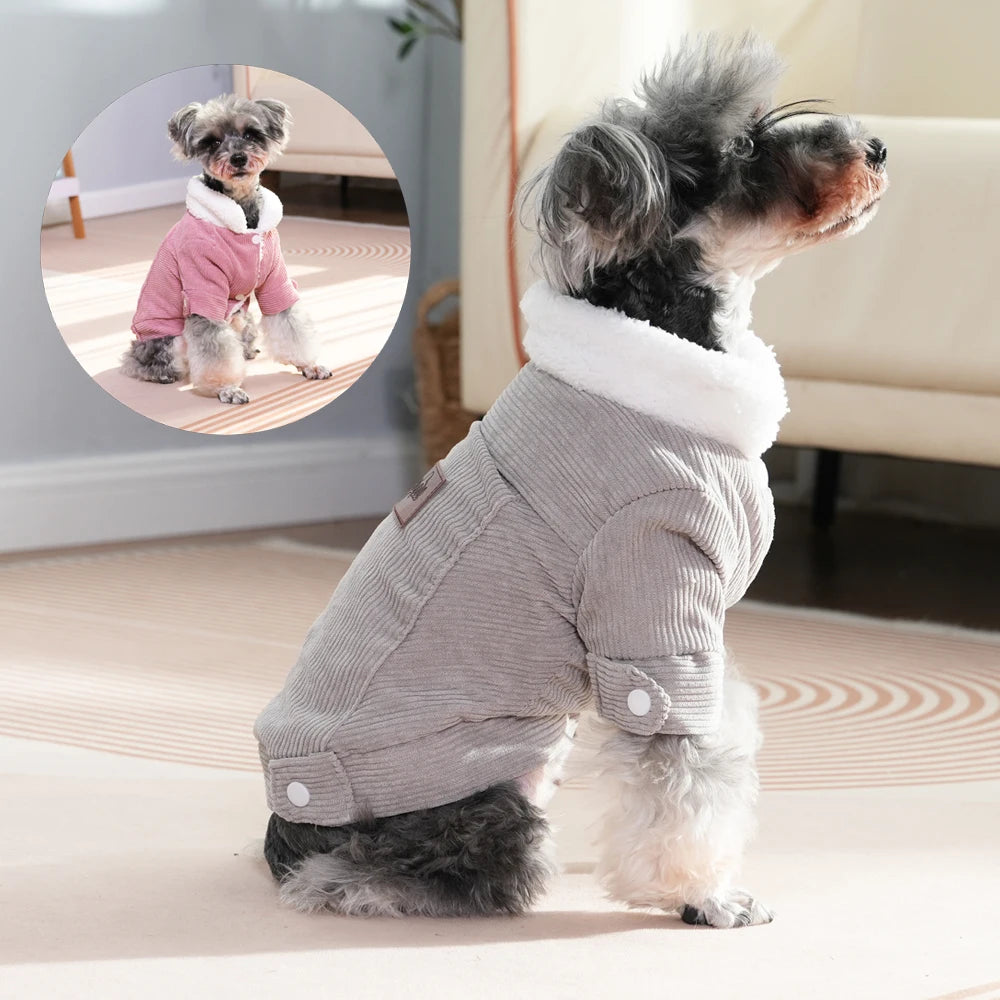 Manteau en doublure polaire pour petits et moyens chiens