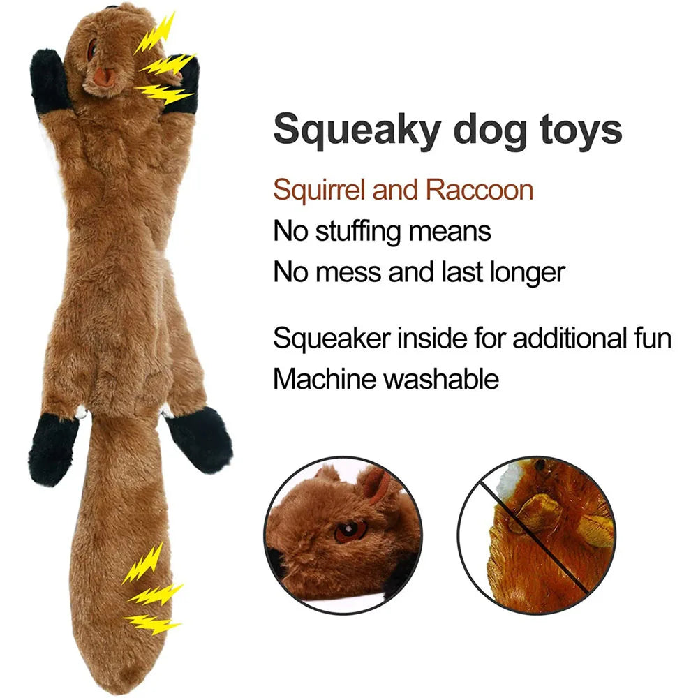 Peluche sonore interactive à mâcher sans rembourrage pour chien