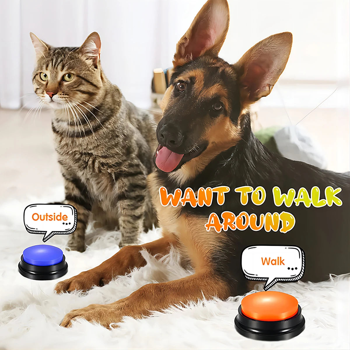 Bouton de communication pour chien et chat