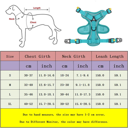 Harnais Réfléchissant Anti-Traction avec Laisse pour chien et chat