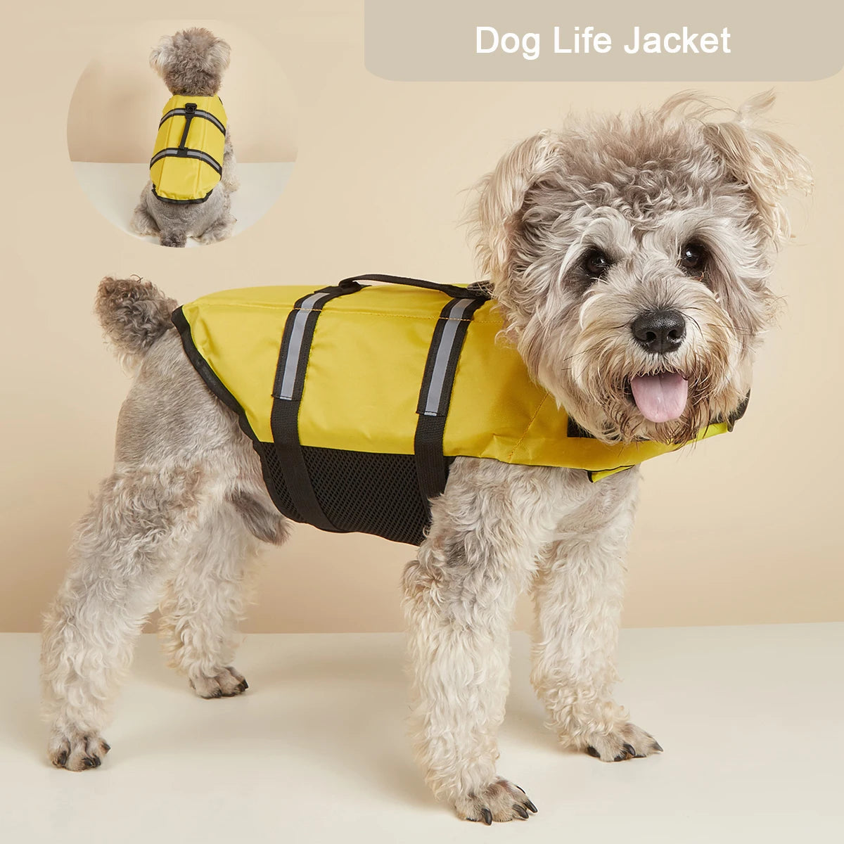 Gilet de sauvetage pour chien, réfléchissant, réglable avec flottabilité améliorée et poignée de sécurité