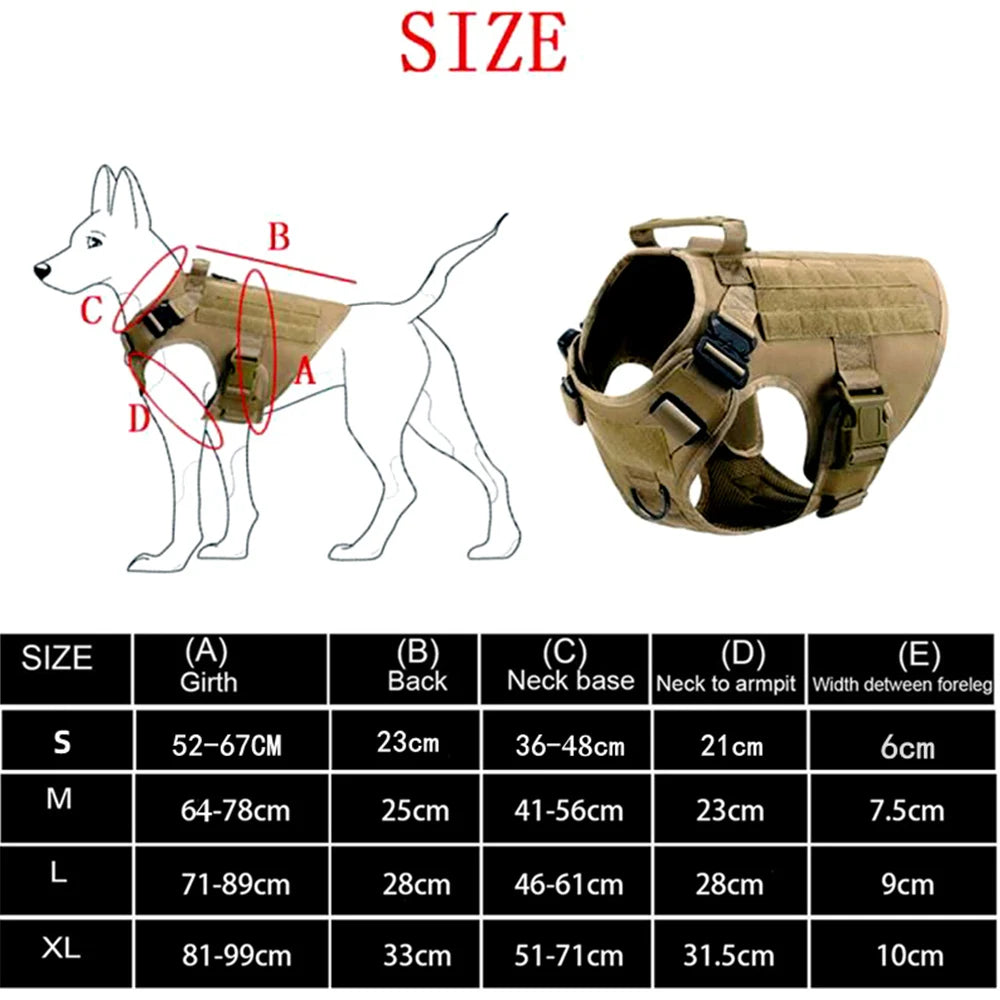 Ensemble Militaire Tactique K9 - Harnais Anti-Traction et Laisses d'entraînement pour chien