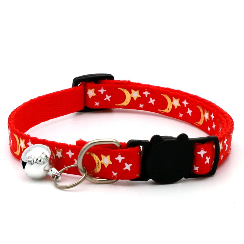 Collier motif imprimé avec clochette pour chat
