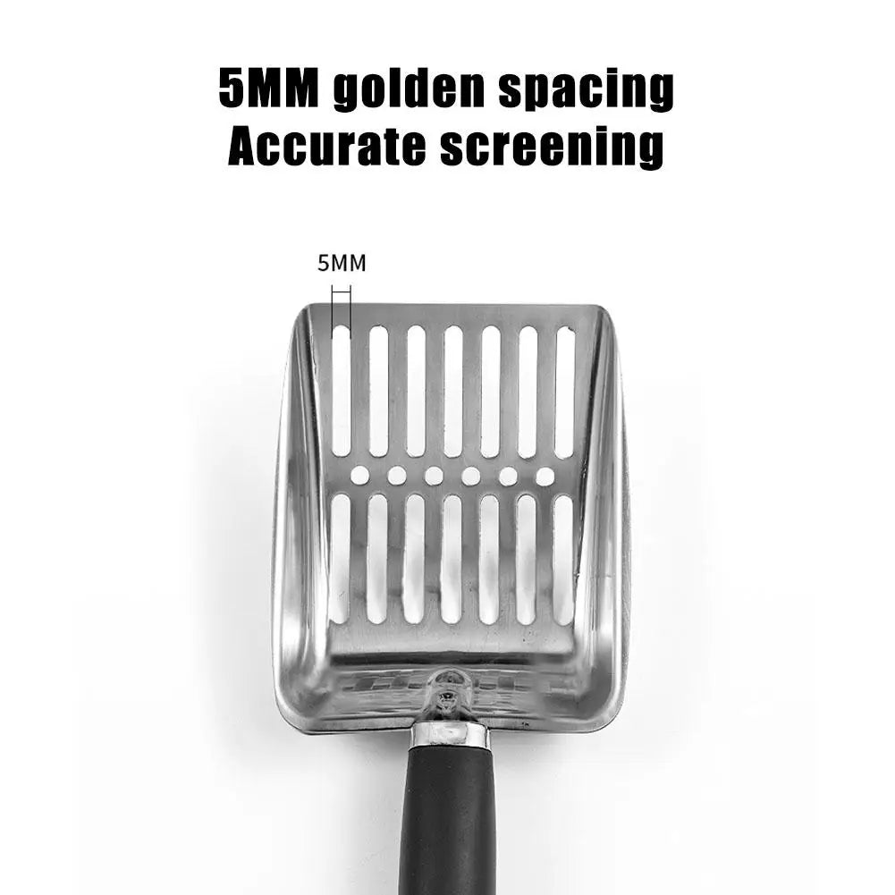 Pelle à litière pour chat en acier inoxydable