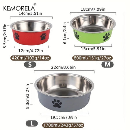 Gamelle antidérapante en acier inoxydable pour chien et chat