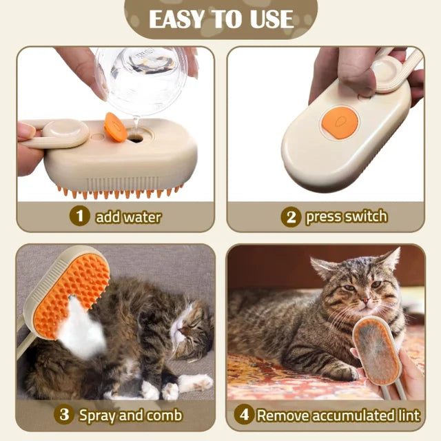 Brosse à vapeur pour chien et chat