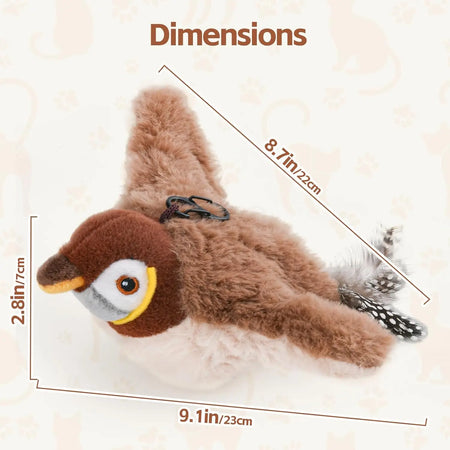 Oiseau interactif gazouillant rechargeable pour chat