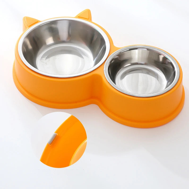 Double gamelles en acier inoxydable pour chien et chat