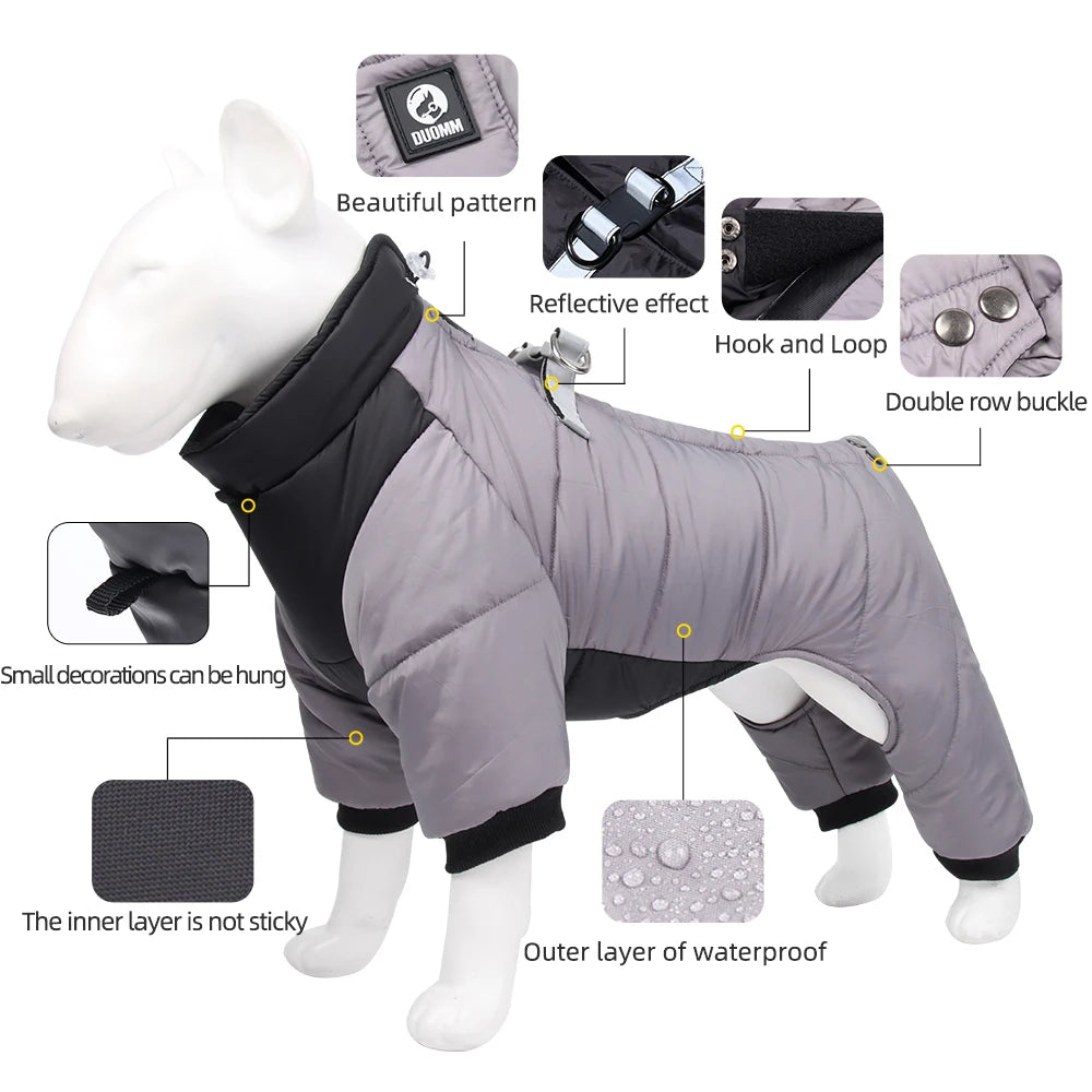 Manteau d'hiver imperméable pour petits et moyens chiens