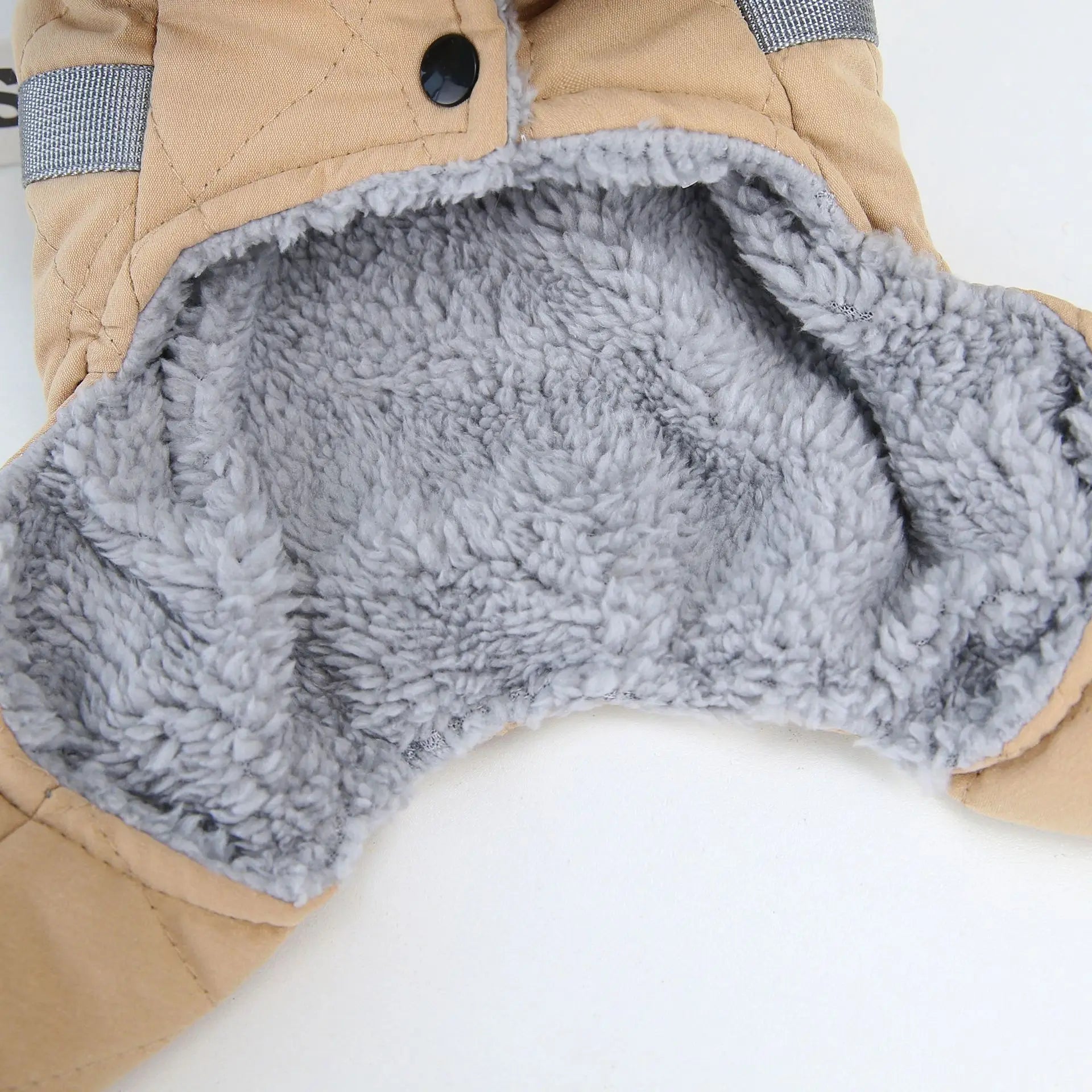 Manteau combinaison avec col en fourrure pour petits chiens