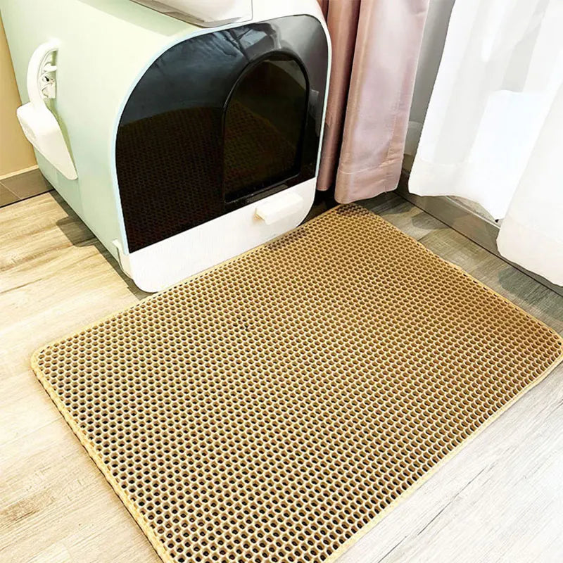Tapis de litière imperméable à double couche pour chat