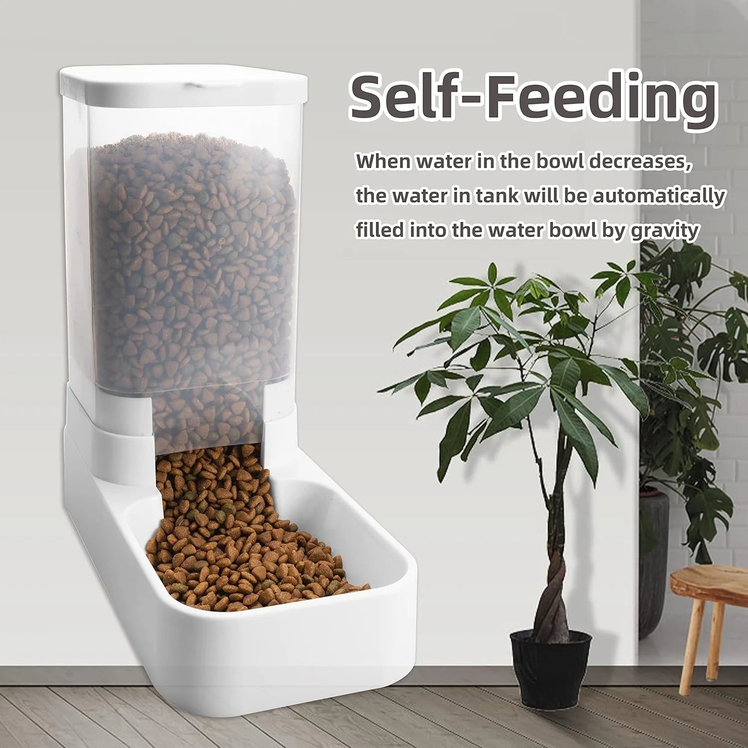 Distributeur automatique d'eau et nourriture pour chien et chat