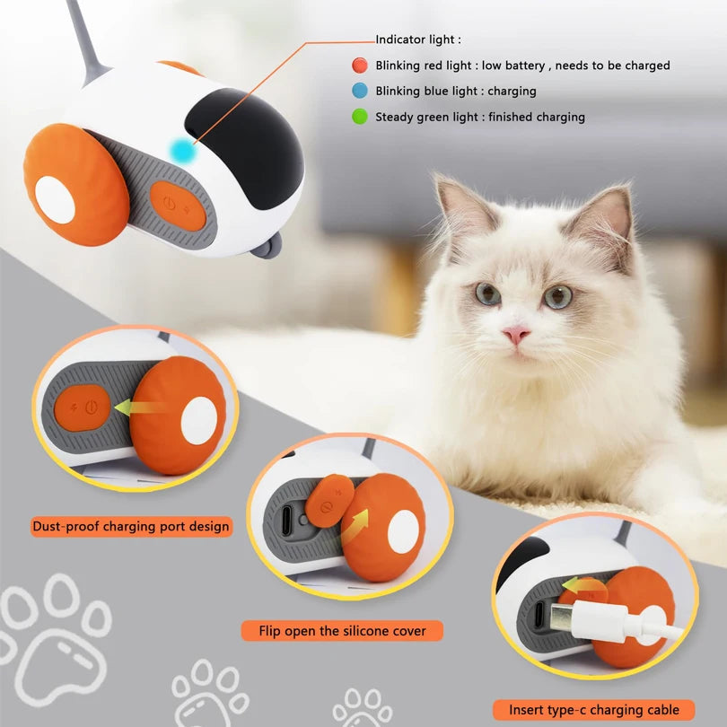Voiture interactive télécommandée pour chat