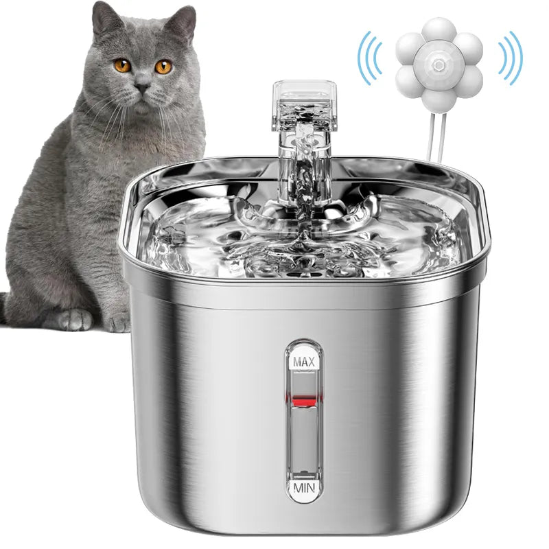 Fontaine à eau en acier inoxydable - 2L pour chat