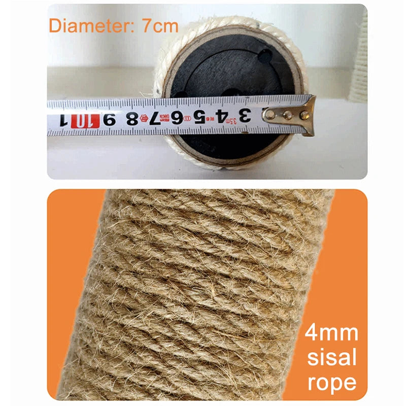 Poteau de remplacement en sisal naturel pour arbre à chat - diamètre 7 cm
