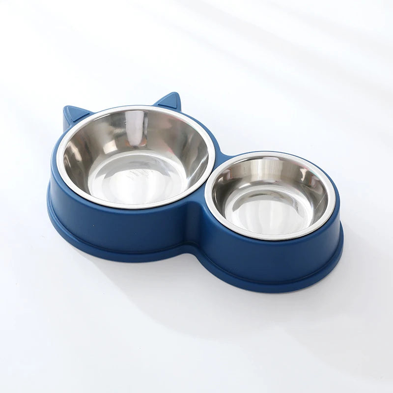 Double gamelles en acier inoxydable pour chien et chat