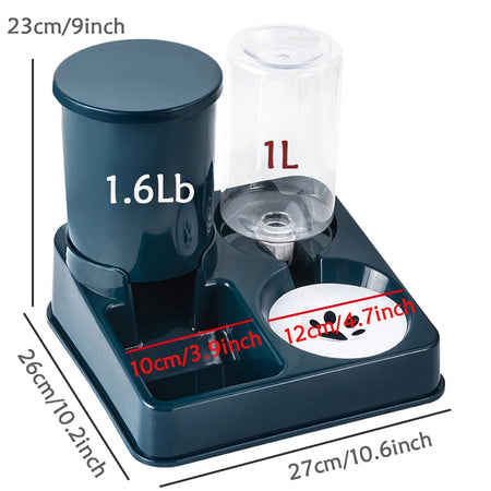 Distributeur automatique 2 en 1 eau et nourriture pour petits chiens et chats