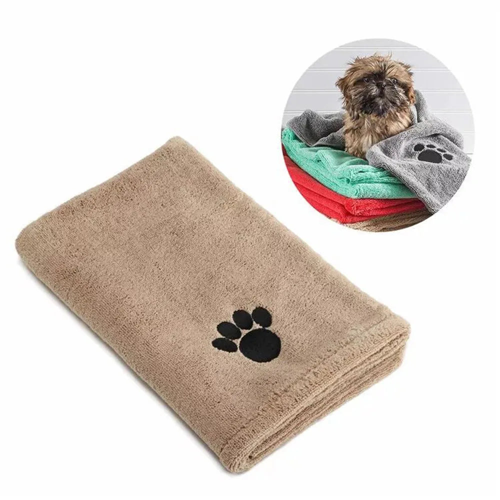 Serviette de bain douce et absorbante en microfibre pour chien et chat