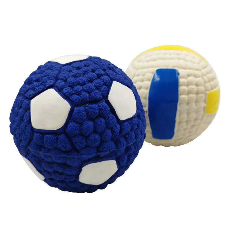 Ballon sonore de rugby, football et volley-ball en latex pour petits et moyens chiens