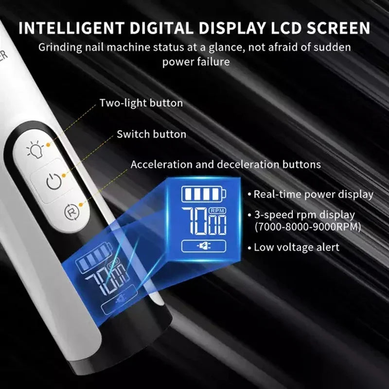 Ponceuse à griffes avec lumière LED rechargeable - 3 Vitesses pour chien et chat